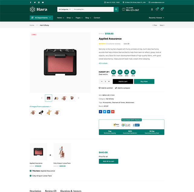 Hara - Elementor Marketplace WooCommerce Theme