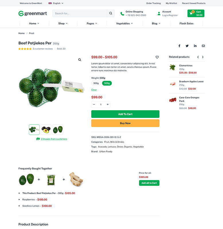 GreenMart – Organic & Food WooCommerce WordPress Theme